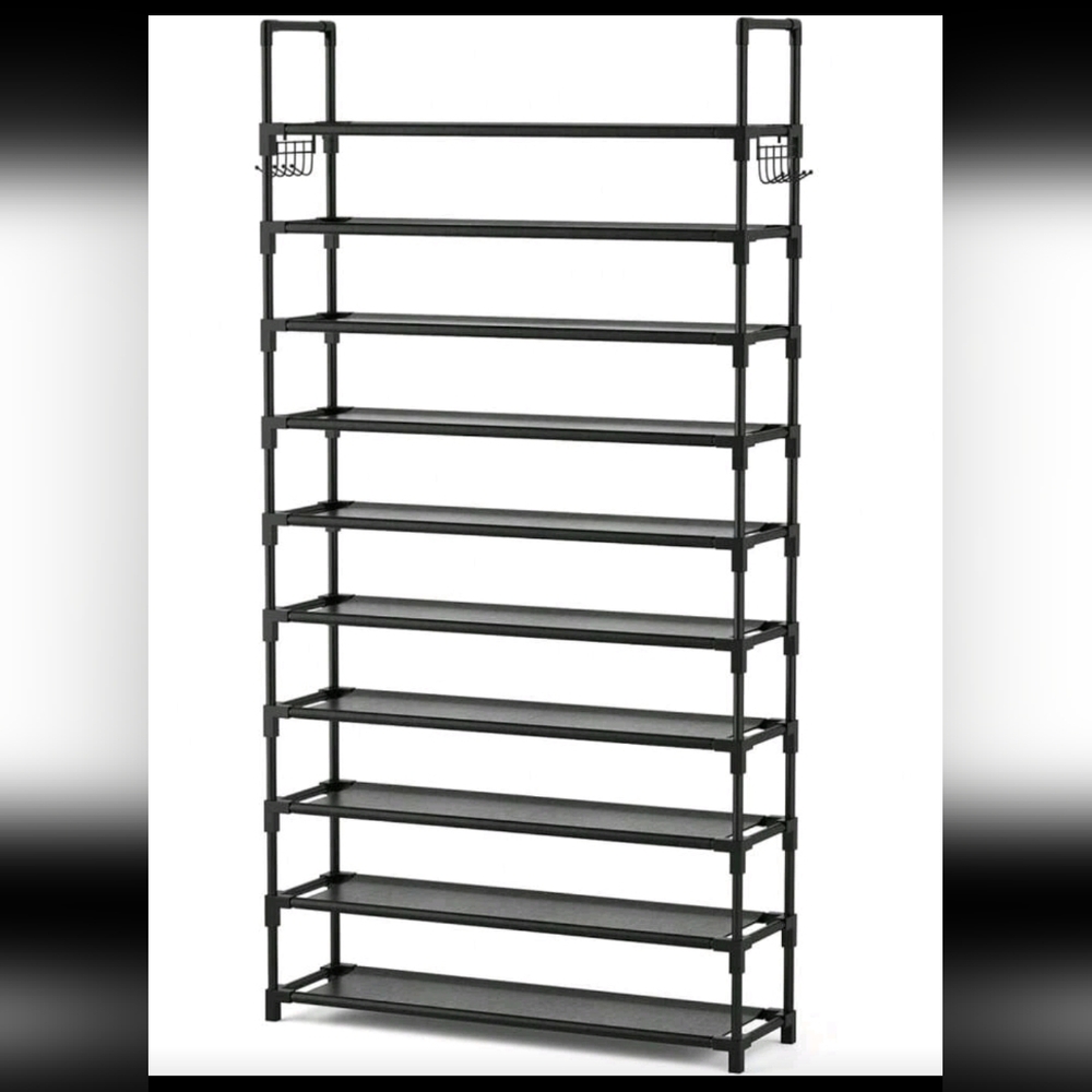 Sturdy Black Multi-Tier Shoe Organizer - Picture 6 of 6